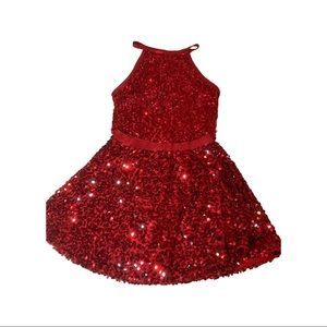Matching Red Sequin Skirt/ Top
